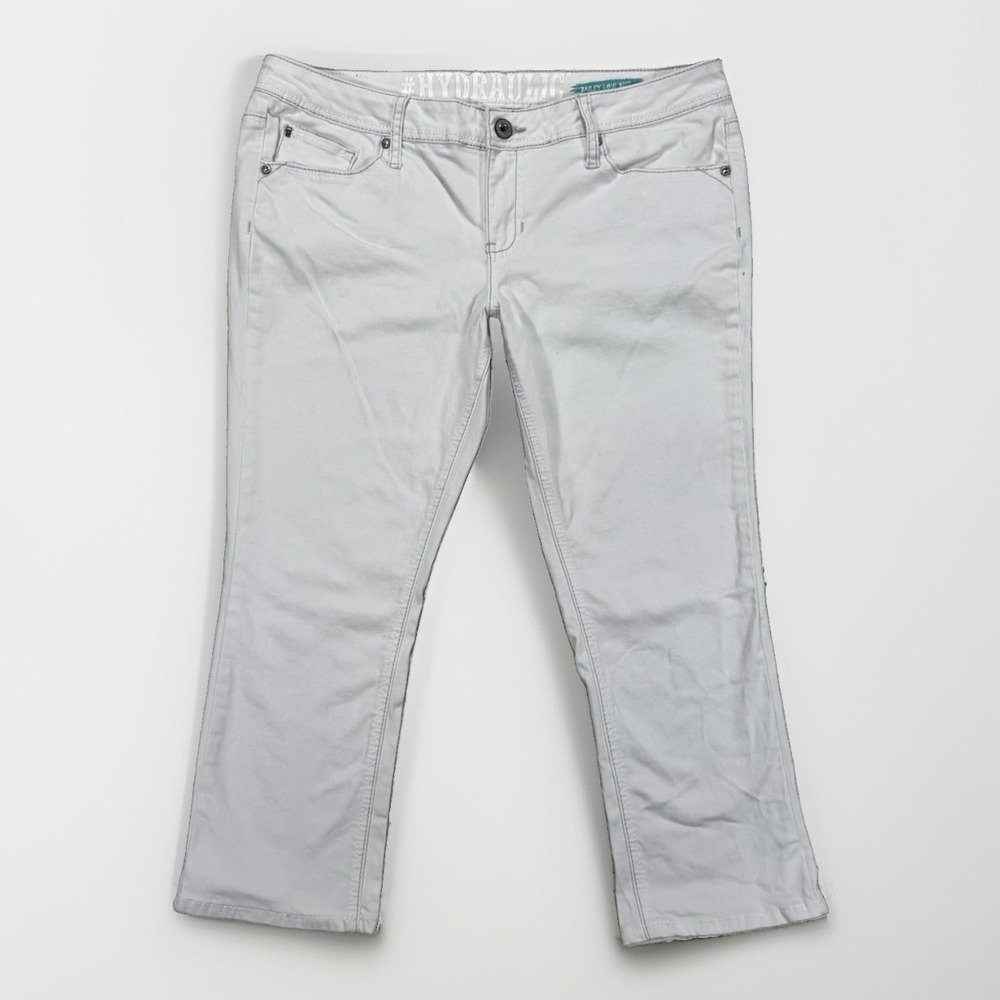 Hydraulic Bailey Low Rise Capri Jeans Women's 17/18 (36x24) White Y2K Boho Bling